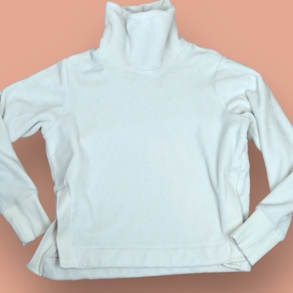 Athleta‎ Double Cozy Karma Funnel Neck Sweatshirt, Sea Salt White Size XS 511446 - Picture 2 of 9
